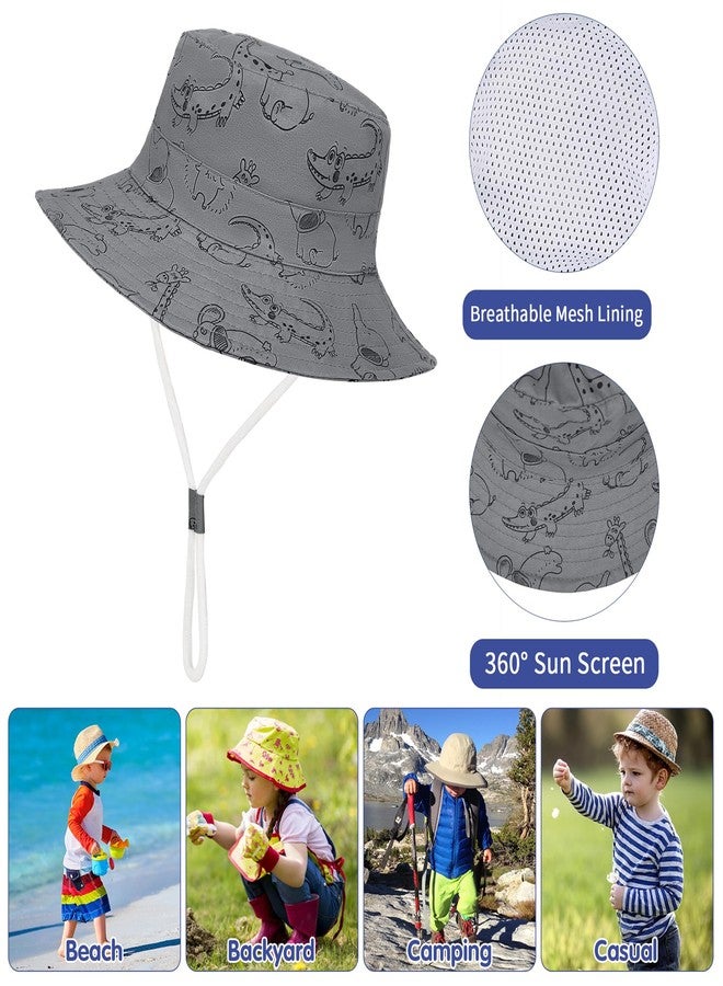 Komorebi Baby Sun Hat UPF 50+ Sun Protective Toddler Bucket Hat Summer Kids Beach Hats Wide Brim Outdoor Play Hat for Boys Girls C Dark Grey 2-4T - Image 5